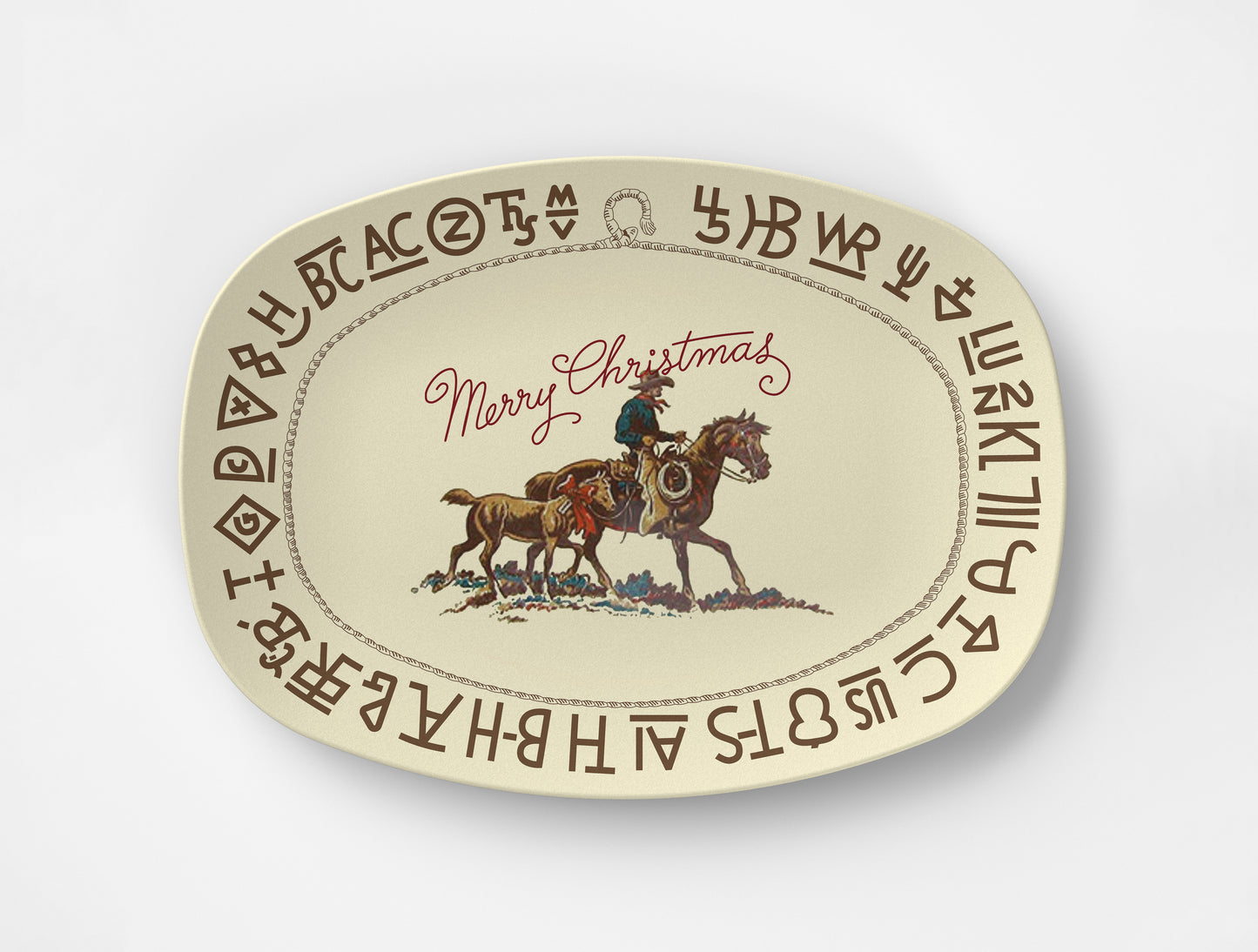 Westward Ho Merry Christmas Platter